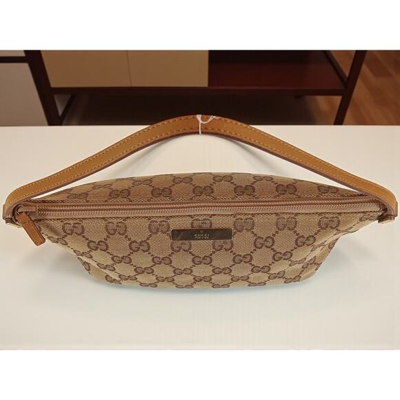 GUCCI Vintage Beige Monogram Pochette Boat Bag - Picture 6 of 15